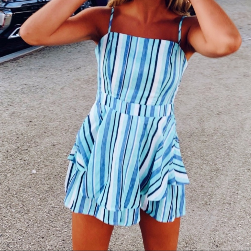 LUXXEL blue romper size medium